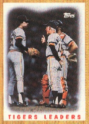 1987 Topps Baseball Cards      631     Tigers Team#{(Mound conference)